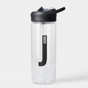 Bouteille D'eau Monogramme et nom personnalisés modernes