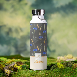 Bouteille D'eau Monogramme Fleur sauvage gris