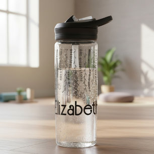 Bouteille D'eau Monogramme Floral Personnalisé