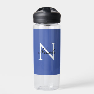 Bouteille D'eau Monogramme initial manuscrit propre nom bleu