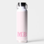 Bouteille D'eau Monogramme initial minimaliste rose moderne<br><div class="desc">Bouteille d'eau Monogramme moderne rose minimaliste. Créez votre propre bouteille d'eau personnalisée avec un nom initial personnalisé.</div>