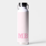 Bouteille D'eau Monogramme initial minimaliste rose moderne<br><div class="desc">Bouteille d'eau Monogramme moderne rose minimaliste. Créez votre propre bouteille d'eau personnalisée avec un nom initial personnalisé.</div>