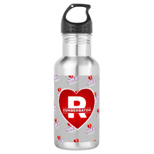 Bouteille D'eau MONOGRAMME J'AIME SOCA en GRIS