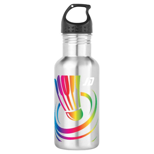 Bouteille D'eau Monogramme moderne Badminton Shuttlecock (Devant)