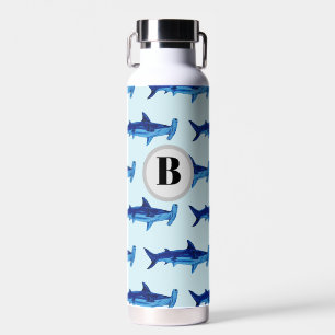 Bouteille D'eau Monogramme Motif de requin en tête de marteau Océa