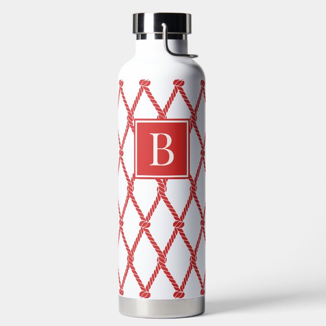 Bouteille D'eau Monogramme Naution de Prépa Côtière - Rouge & Blan (Droite)
