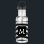 Bouteille D'eau Monogramme noir et blanc<br><div class="desc">monogramme noir et blanc</div>