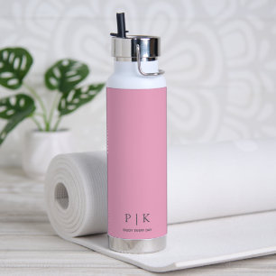Bouteille D'eau Monogramme Nom Personnalisé 25oz Rose