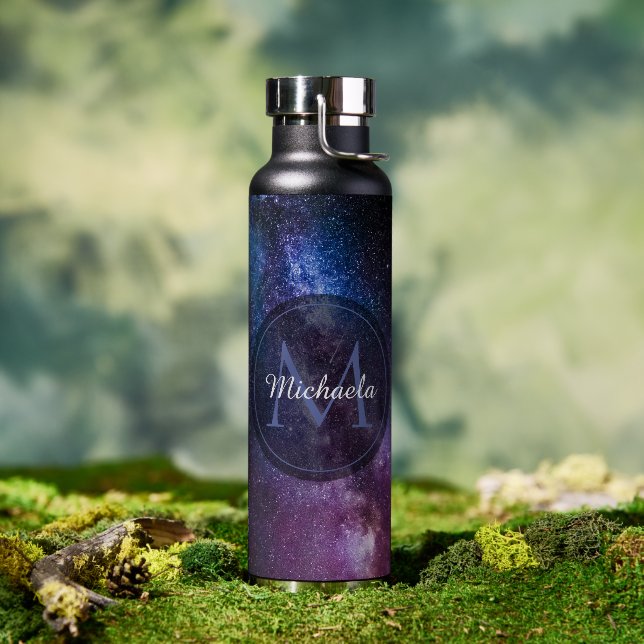 Bouteille D'eau Monogramme personnalisable à voie lactée (Extérieur)