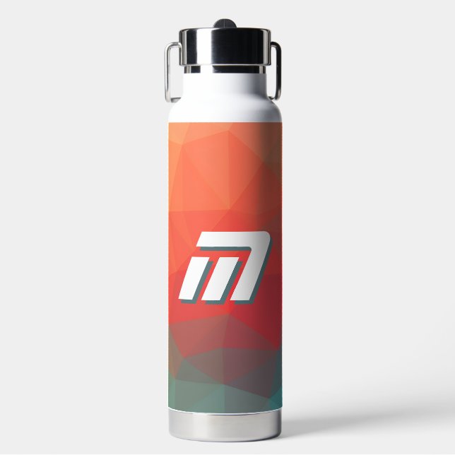 Bouteille D'eau Monogramme personnalisé abstrait géométrique vibra (Salle de sport)