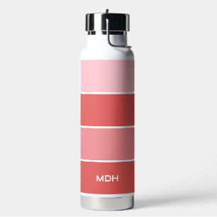 Bouteille D'eau Monogramme personnalisé Motif de bandes
