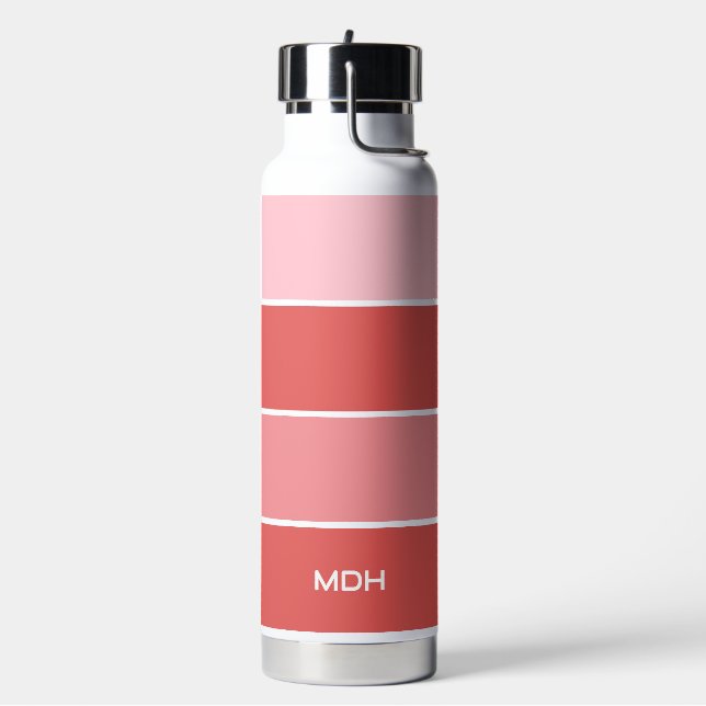 Bouteille D'eau Monogramme personnalisé Motif de bandes (Gym)