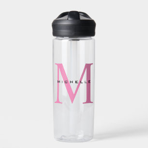 Bouteille D'eau Monogramme Rose Votre Nom Cadeau Spécial Bien-Aimé