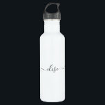 Bouteille D'eau Monogramme Script Calligraphie Nom simple<br><div class="desc">Cette conception peut être personnalisée dans la zone fournie en modifiant la photo et/ou le texte. Vous pouvez également le customiser en cliquant sur Personnaliser ce Modèle, puis en choisissant l'option cliquer pour customiser et supprimer ou modifier la couleur de l'arrière - plan, ajouter du texte, modifier la couleur ou...</div>