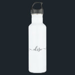 Bouteille D'eau Monogramme Script Calligraphie Nom simple<br><div class="desc">Cette conception peut être personnalisée dans la zone fournie en modifiant la photo et/ou le texte. Vous pouvez également le customiser en cliquant sur Personnaliser ce Modèle, puis en choisissant l'option cliquer pour customiser et supprimer ou modifier la couleur de l'arrière - plan, ajouter du texte, modifier la couleur ou...</div>