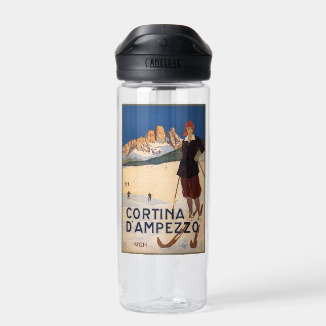 Bouteille D'eau Monogramme sur mesure Italie Ski (Arrière)