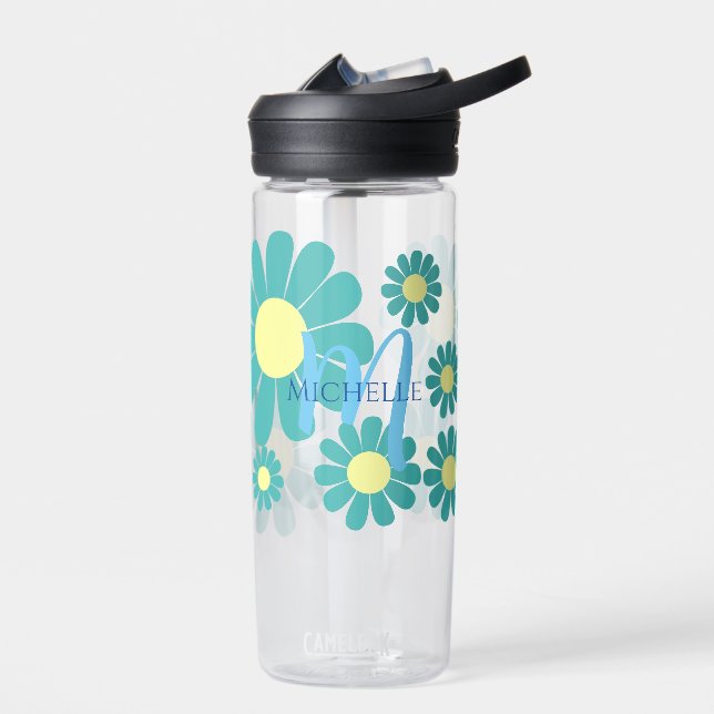 Bouteille D'eau Monogramme Turquoise Daisy (Gauche)