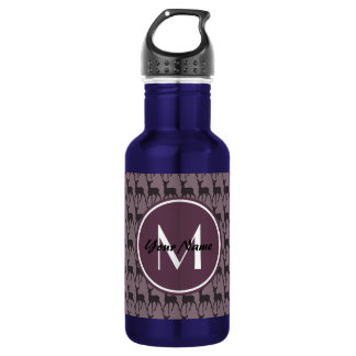 Bouteille D'eau Monogramme Violet Cerf Personnalisé | N3