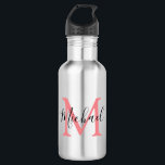 Bouteille D'eau Monogrammes Personnalisés Enfants De Retour À L'Éc<br><div class="desc">Renvoyez vos enfants à l'école avec style, avec ces bouteilles d'eau monogrammes design. Parfait pour les excursions dans le parc, la plage, les sports et les pique-niques. La bouteille contient votre nom et votre initiale enfants, tous les styles de police, la taille et la couleur du texte peuvent être modifiés...</div>