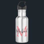 Bouteille D'eau Monogrammes Personnalisés Enfants De Retour À L'Éc<br><div class="desc">Renvoyez vos enfants à l'école avec style, avec ces bouteilles d'eau monogrammes design. Parfait pour les excursions dans le parc, la plage, les sports et les pique-niques. La bouteille contient votre nom et votre initiale enfants, tous les styles de police, la taille et la couleur du texte peuvent être modifiés...</div>