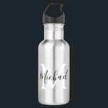 Bouteille D'eau Monogrammes Personnalisés Enfants Retournés À L'Éc<br><div class="desc">Renvoyez vos enfants à l'école avec style, avec ces bouteilles d'eau monogrammes design. Parfait pour les excursions dans le parc, la plage, les sports et les pique-niques. La bouteille contient votre nom et votre initiale enfants, tous les styles de police, la taille et la couleur du texte peuvent être modifiés...</div>