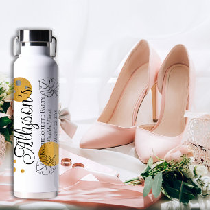 Bouteille D'eau Monstera Tropical Gold Dots Bachelorette Party