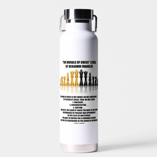Bouteille D'eau Moralité Des Échecs Benjamin Franklin Échecs Réflé (Avant)