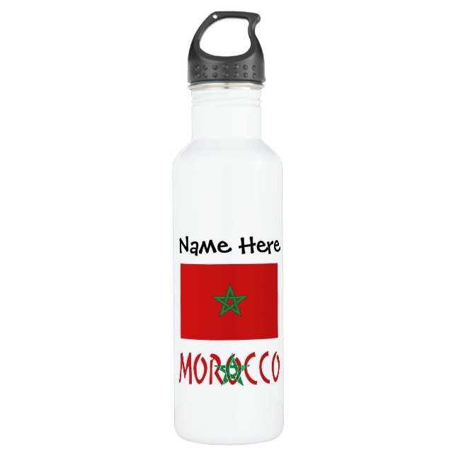 Bouteille D'eau Morocco et Moroccan Flag with Your Name (Devant)