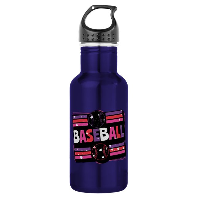 Bouteille D'eau Mot de baseball féminin (Devant)