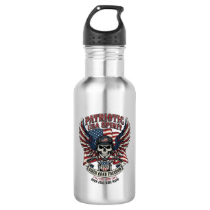 Bouteille D'eau Motard Patriotique Crâne Motard Route Liberté Patr
