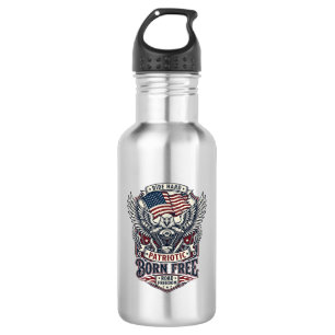 Bouteille D'eau Moteur d'aigle patriotique Biker Route Liberté Pat