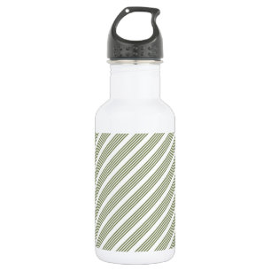 Bouteille D'eau Motif à cinq bandes vert et blanc olive