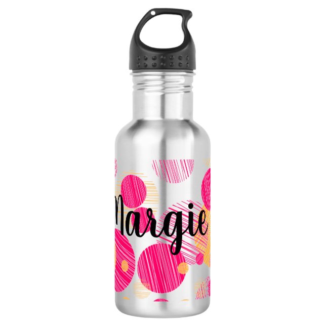 Bouteille D'eau Motif à pointe rose sur mesure tendance (Devant)