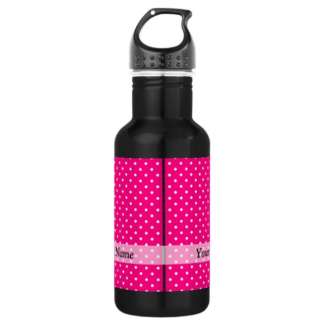 Bouteille D'eau Motif à pois rose (Devant)