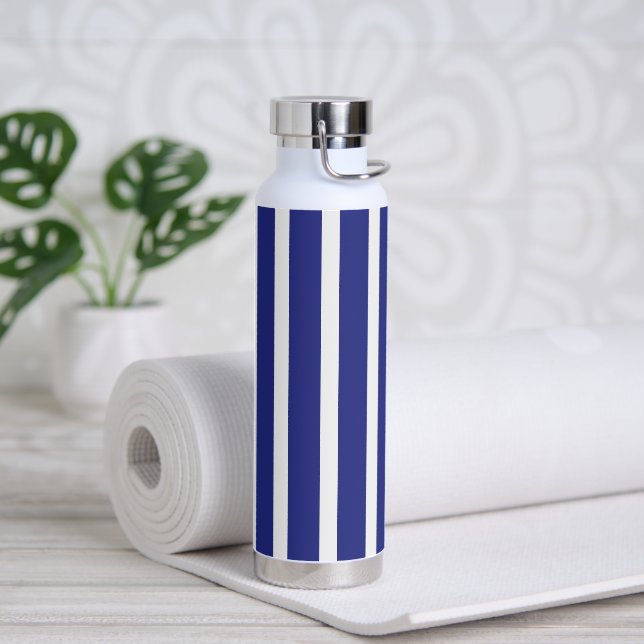 Bouteille D'eau Motif à rayures bleu et blanc marine (Yoga)