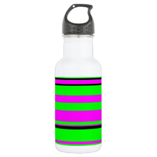 Bouteille D'eau Motif à rayures couleur noir rose chaud