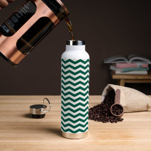 Bouteille D'eau Motif à rayures zig zag Chevron vert sarcelle