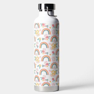 Bouteille D'eau Motif arc-en-ciel fleuri coloré