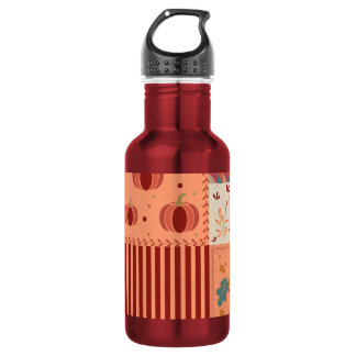 Bouteille D'eau Motif Art Patchwork Gland de Feuille d'Automne
