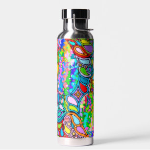 Bouteille D'eau Motif artistique peint à la main et numériquement
