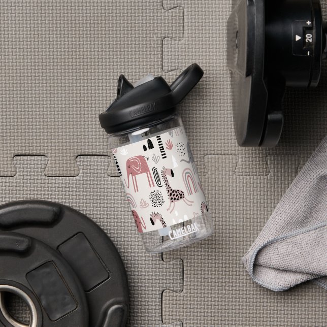 Bouteille D'eau motif avec de mignons éléphants et girafes géant (Salle de sport)