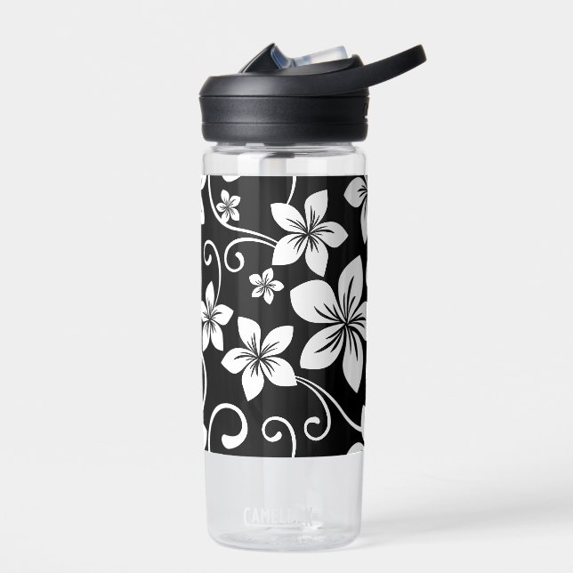 BOUTEILLE D'EAU MOTIF BLEU HAWAII EN NOIR (Gauche)