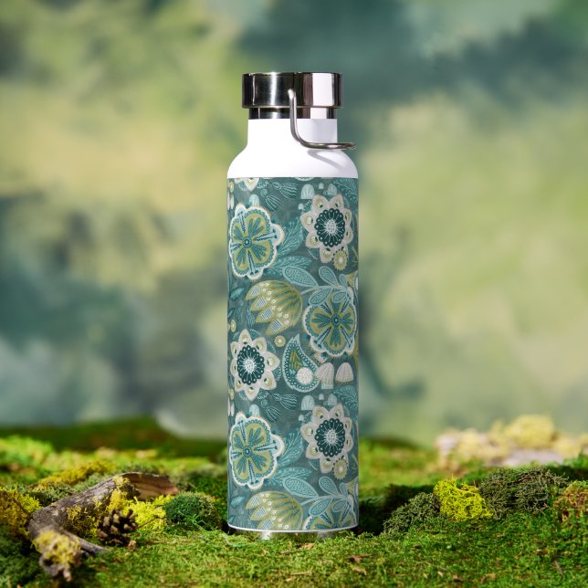 Bouteille D'eau Motif botanique boho floral (Extérieur)