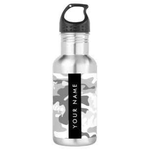 Bouteille D'eau Motif camouflage gris neige d'hiver Personnalisez 