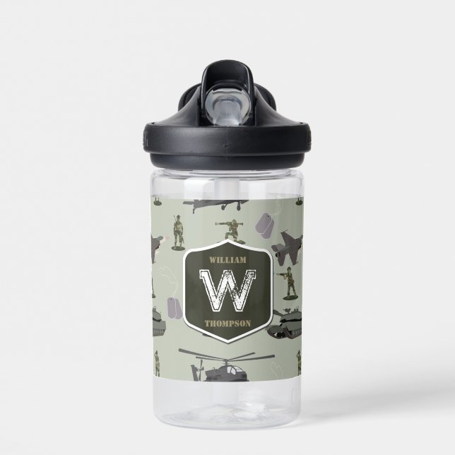 Bouteille D'eau Motif camouflage militaire vert de l'armée (Avant)