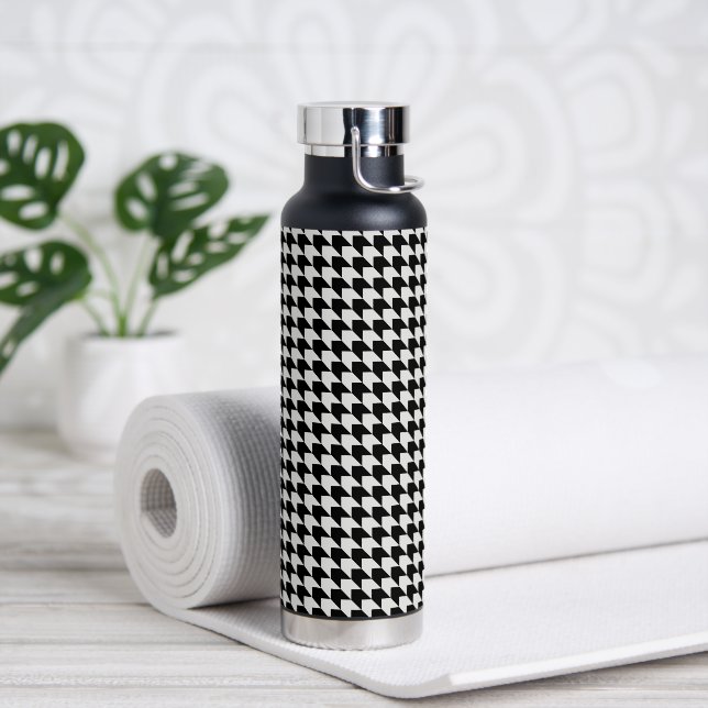 Bouteille D'eau Motif classique noir en houndstooth (Yoga)
