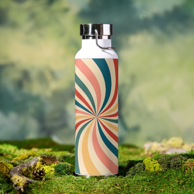 Bouteille D'eau Motif Coloré Rétro Texturé Moderne (Extérieur)