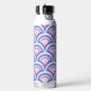 Bouteille D'eau motif damassé floral bleu