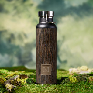 Bouteille D'eau Motif d'art de grain de bois personnalisé et éléga