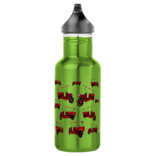 Bouteille D'eau Motif de camions Vintages rouges,